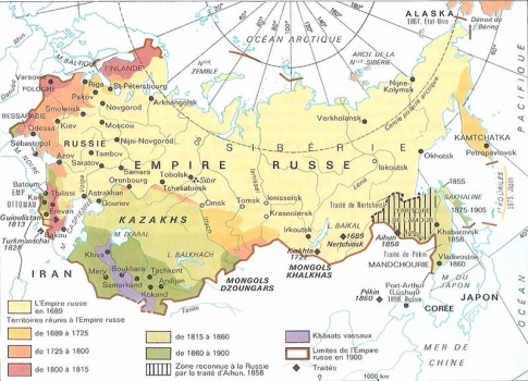 Carte de l'Empire russe (avant la Grande Guerre)