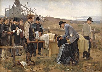 Peinture d’Erik Henningsen, Un ouvrier blessé