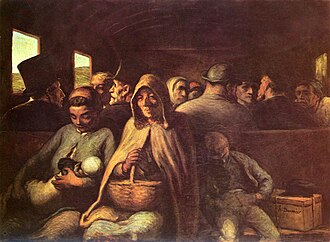 Le Wagon de troisième classe, Honoré Daumier, huile sur toile (1862)