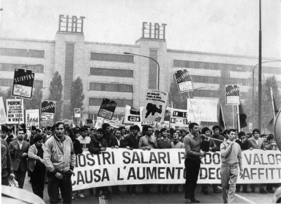 Manifestation d'ouvriers de Fiat en 1969