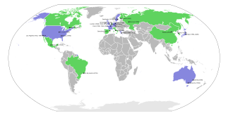 Nombre de pays ayant accueilli les Jeux olympiques d'été une (vert) ou plusieurs fois (bleu).