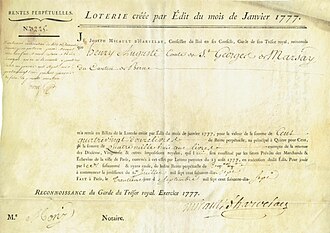 Rente perpétuelle émise en 1777