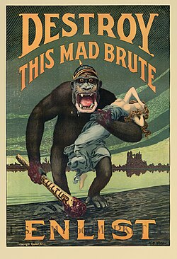 Affiche de propagande anti-allemande aux États-Unis