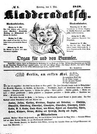 Caricature en noir et blanc suivi de textes.