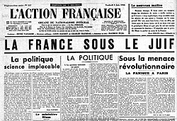 Antisémitisme étalé par l'Action française