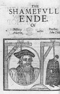 John Atherton, convaincu de sodomie en 1641, pendu avec son amant.