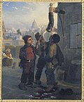 Petits ramoneurs se désaltérant à l'eau d'une pompe, v. 1830